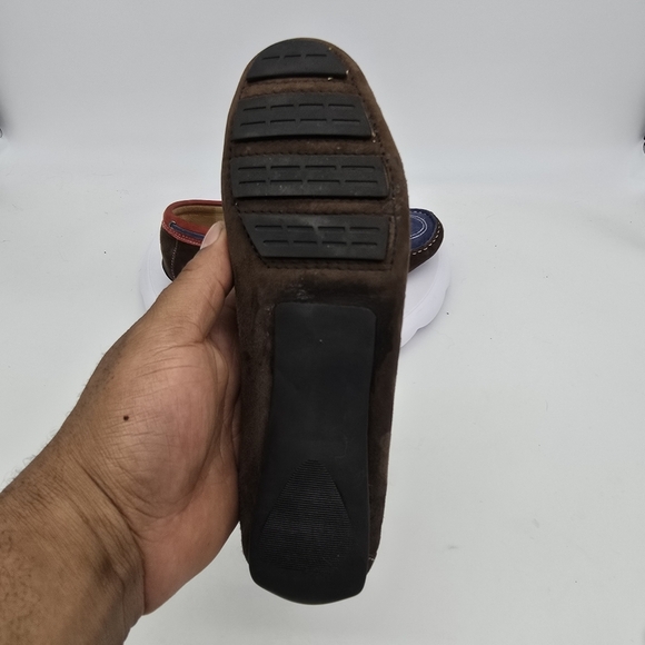 Vaneli Shoe Women's 7 Suede Driving Moccasins Brown Red Blue - Picture 5 of 8